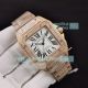 Iced Out Santos de Cartier Replica Watch Rose Gold Case White Roman Numerals (2)_th.jpg